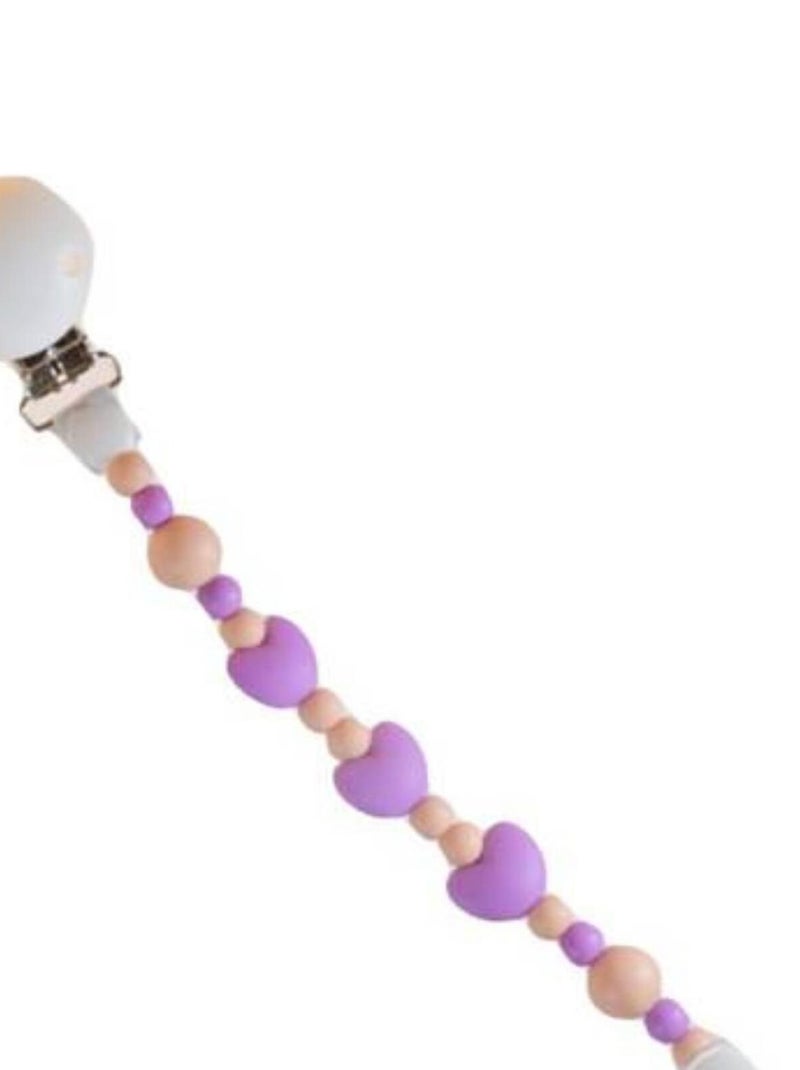 Accroche Tétine Non Toxique Coeur Violet Violet - Kiabi
