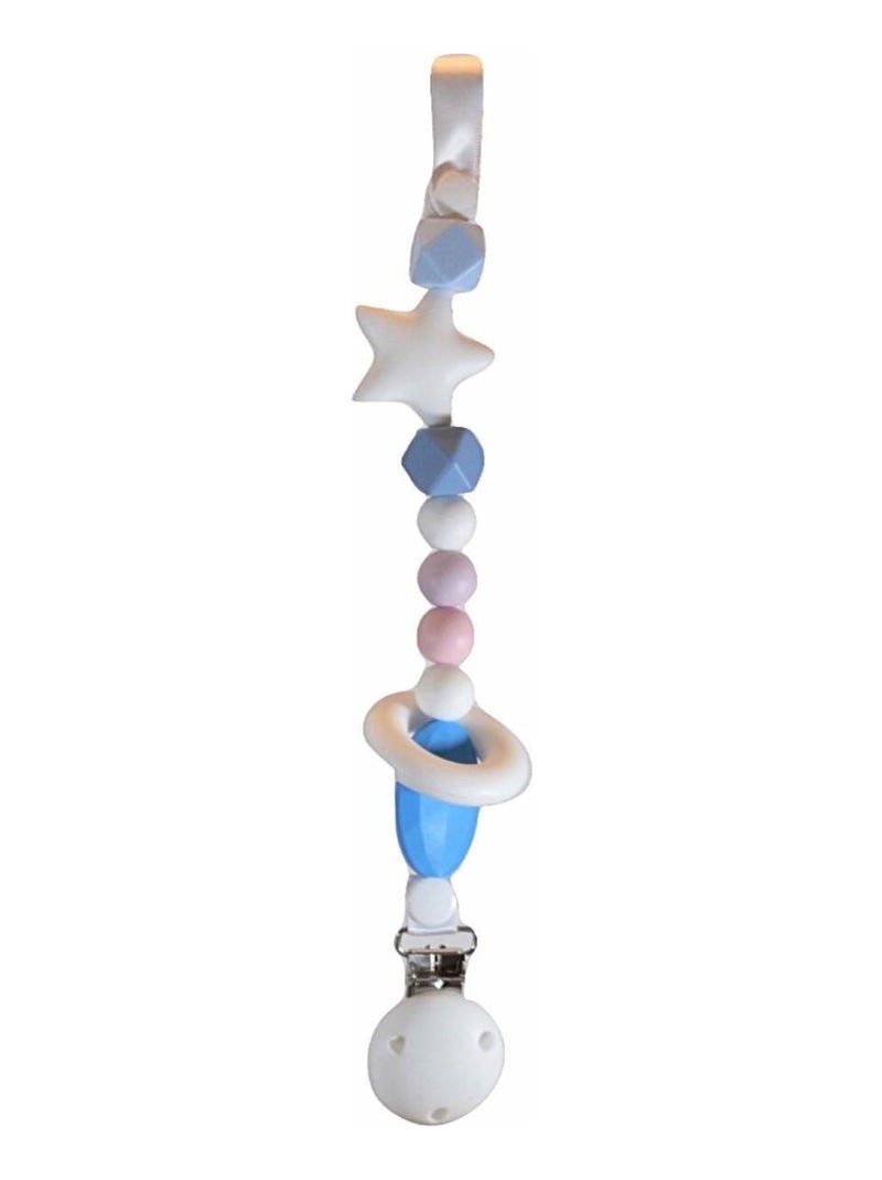 Accroche-Tétine sans BPA Hochet Bleu Bleu - Kiabi