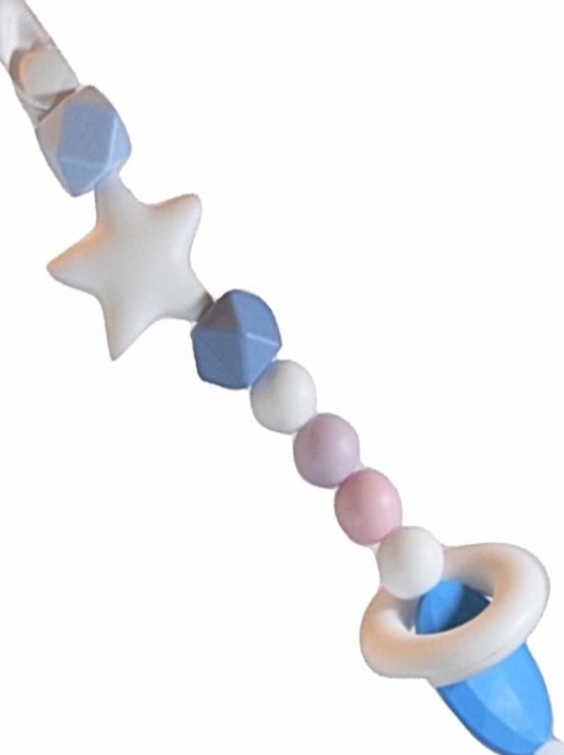 Accroche-Tétine sans BPA Hochet Bleu Bleu - Kiabi