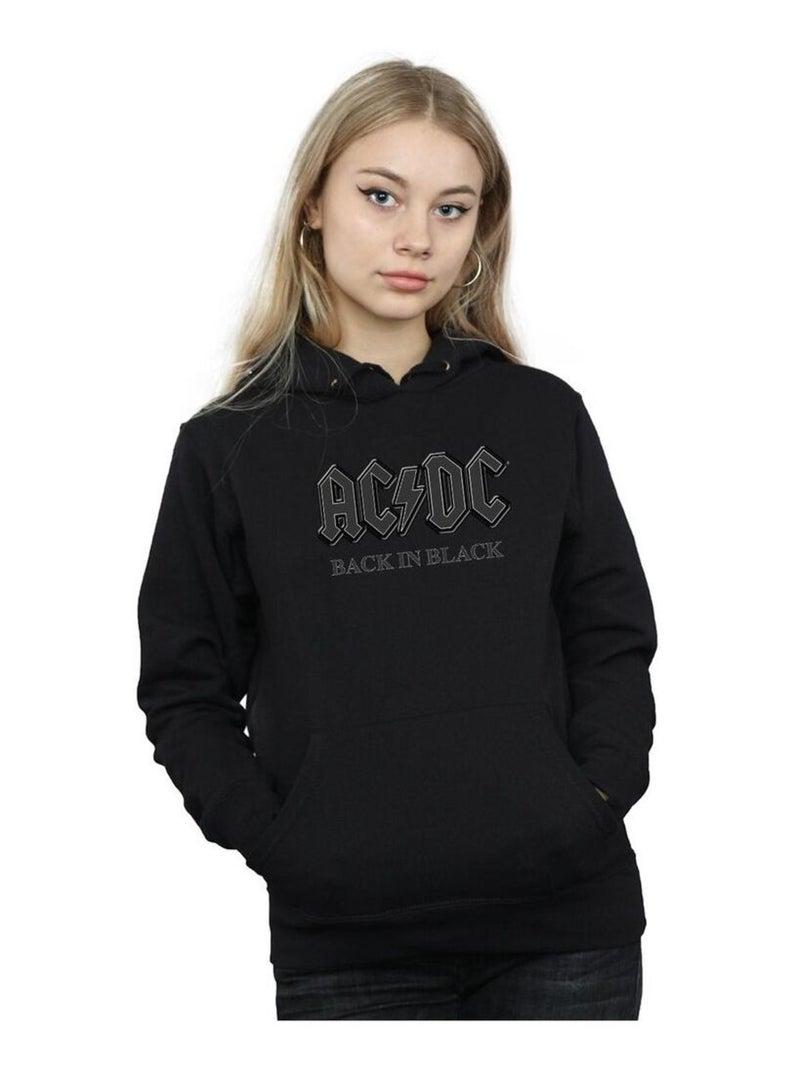 AC/DC - Sweat à capuche BACK IN BLACK Noir - Kiabi