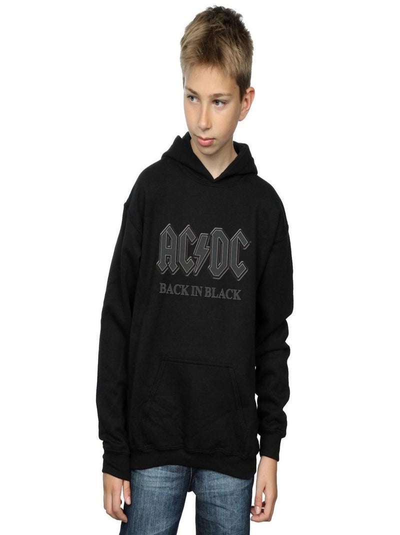 AC/DC - Sweat à capuche BACK IN BLACK Noir - Kiabi