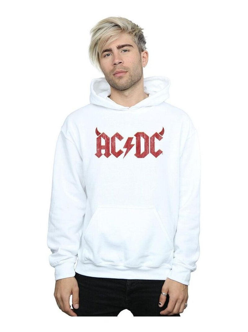 AC/DC - Sweat à capuche motif/style logo Blanc - Kiabi