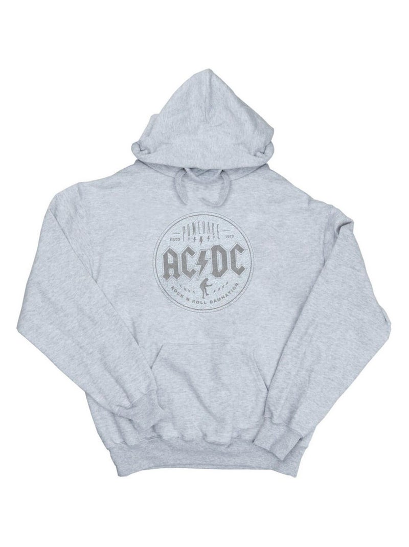 AC/DC - Sweat à capuche ROCK N ROLL DAMNATION Gris chiné - Kiabi