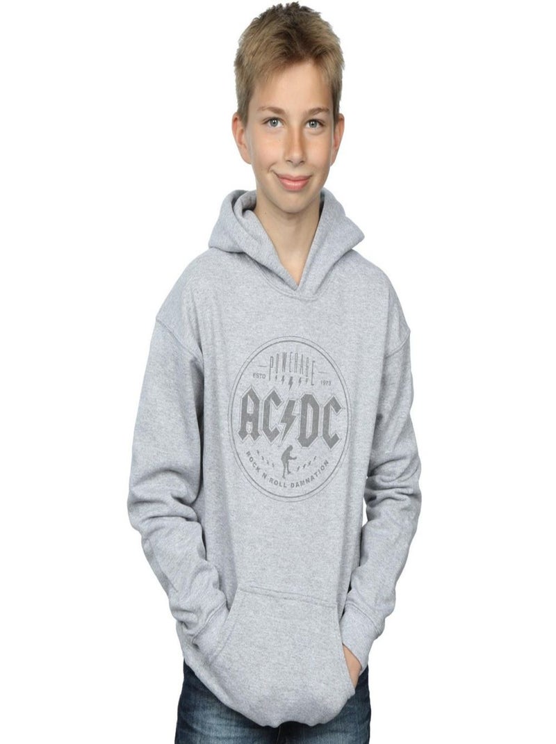 AC/DC - Sweat à capuche ROCK N ROLL DAMNATION Gris chiné - Kiabi
