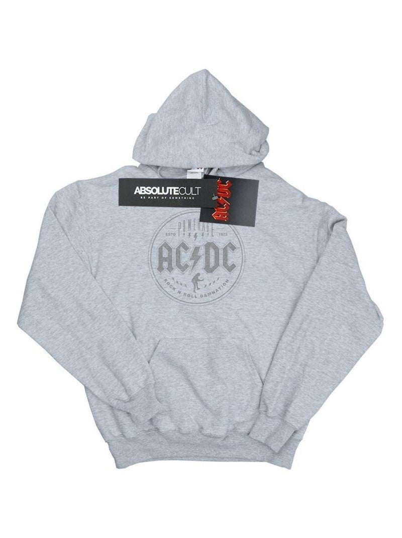 AC/DC - Sweat à capuche ROCK N ROLL DAMNATION Gris chiné - Kiabi