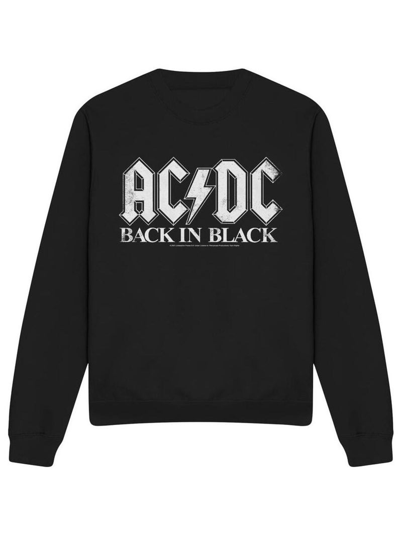 Sweat AC/DC Noir Imprimé Graphique - Taille 18/20 (XL) - Coton - Occasion TB