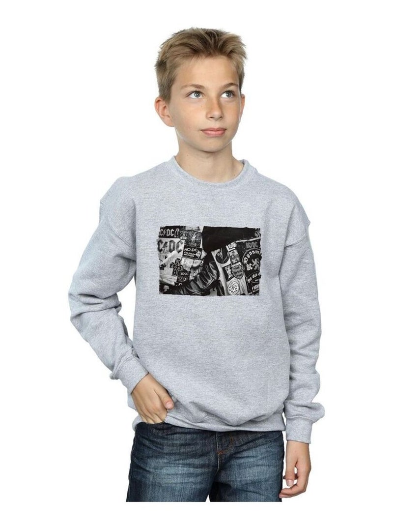 AC/DC - Sweat Gris chiné - Kiabi