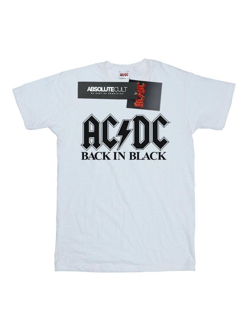 AC/DC - T-shirt BACK IN BLACK Blanc - Kiabi