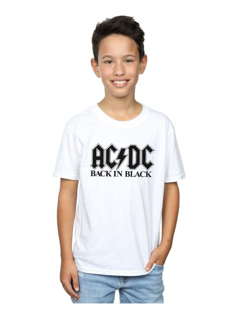 AC/DC - T-shirt BACK IN BLACK Blanc - Kiabi