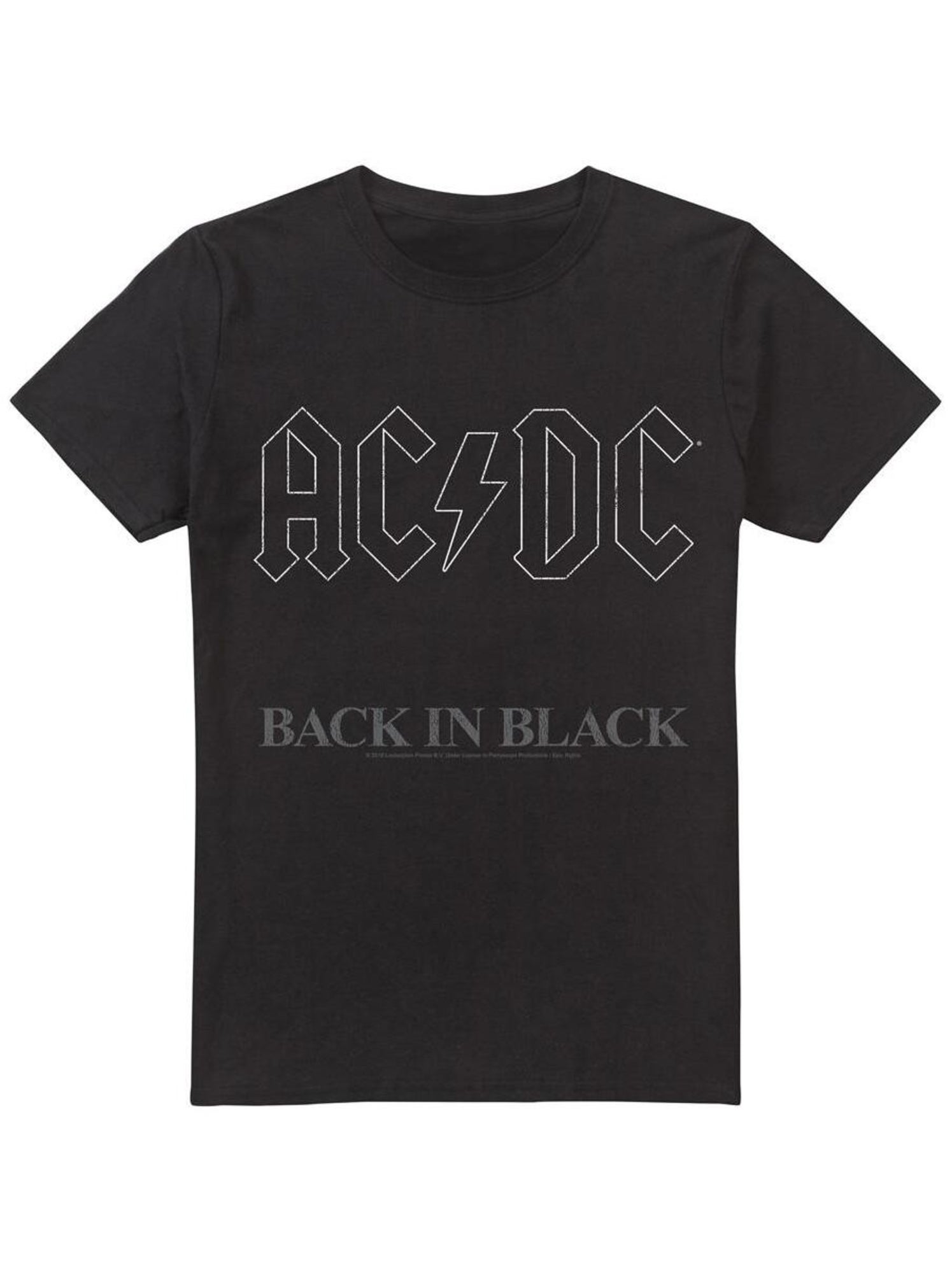 AC/DC T-Shirt Uomo Back In Black | 100% Cotone | Vestibilità Classica | Girocollo E Maniche Corte | Maglietta Ufficiale Con Licenza | Taglie Dalla XS Alla XXL