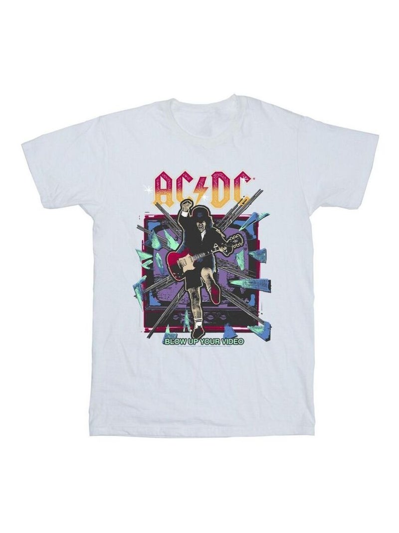 AC/DC - T-shirt BLOW UP YOUR VIDEO Blanc - Kiabi