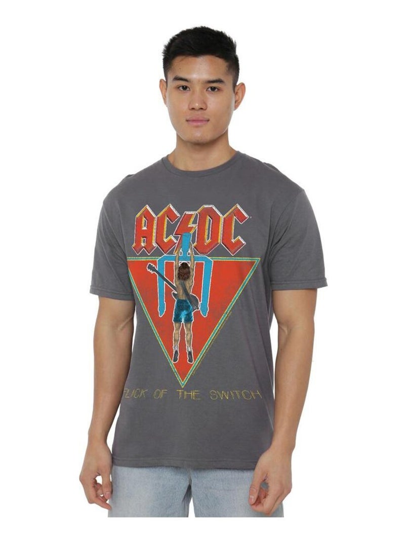 AC/DC - T-shirt FLICK OF THE SWITCH Gris Noir - Kiabi