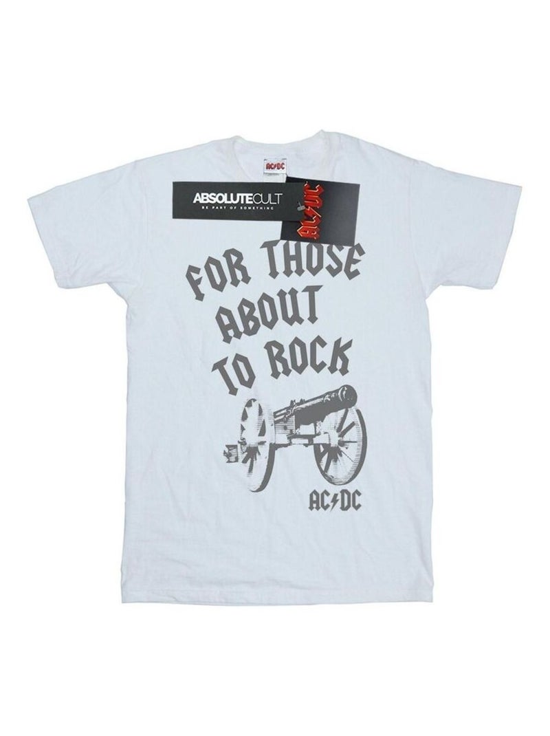 AC/DC - T-shirt FOR THOSE ABOUT TO ROCK Blanc - Kiabi