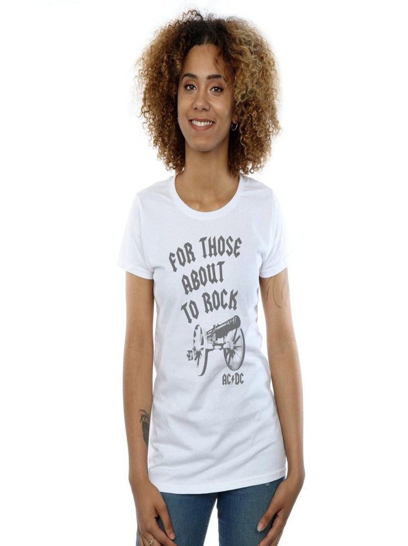 AC/DC - T-shirt FOR THOSE ABOUT TO ROCK Blanc - Kiabi