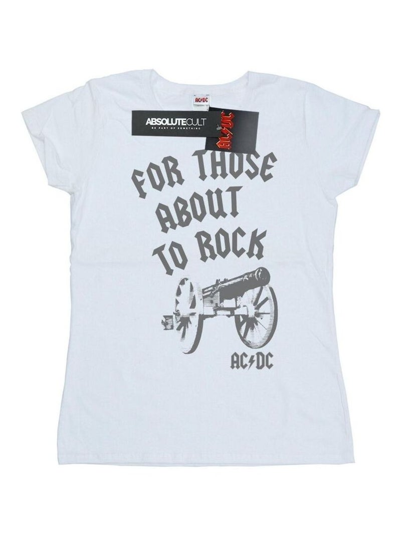 AC/DC - T-shirt FOR THOSE ABOUT TO ROCK Blanc - Kiabi