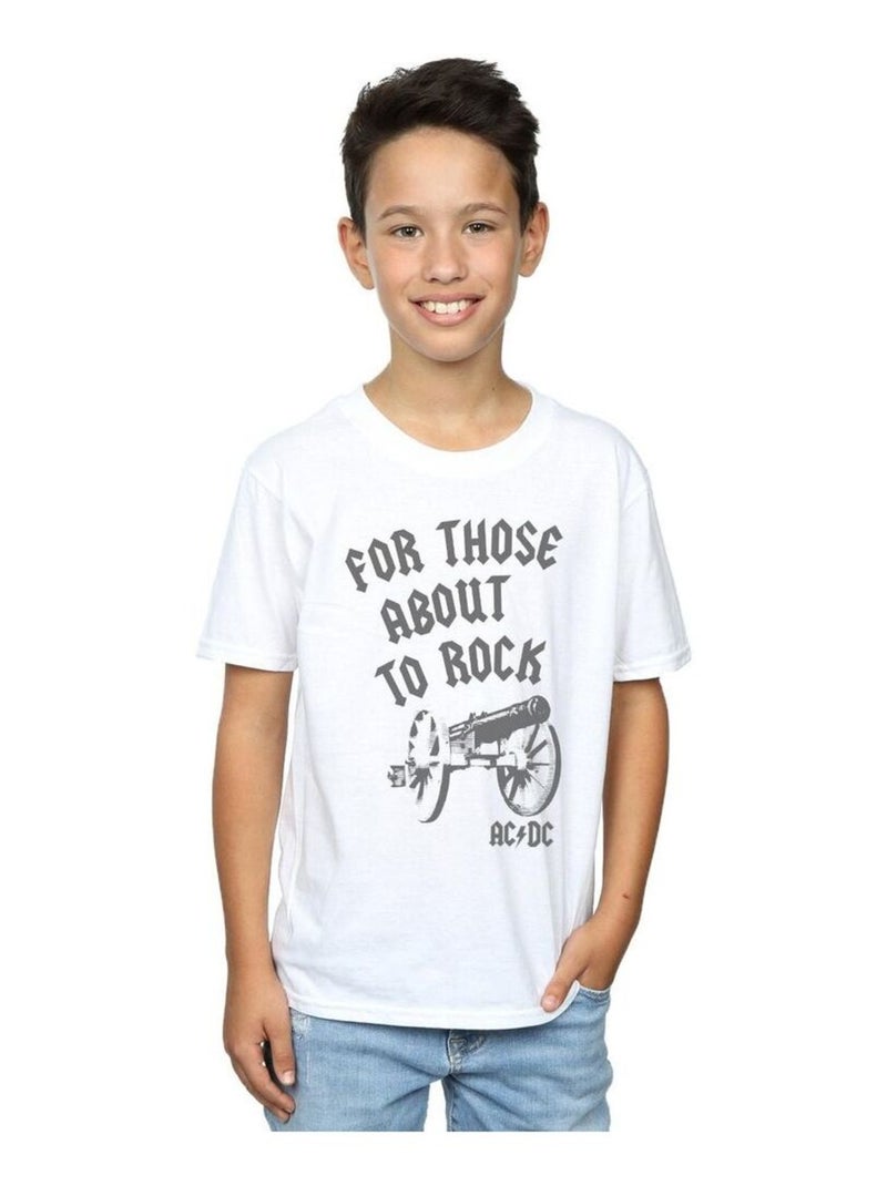 AC/DC - T-shirt FOR THOSE ABOUT TO ROCK Blanc - Kiabi