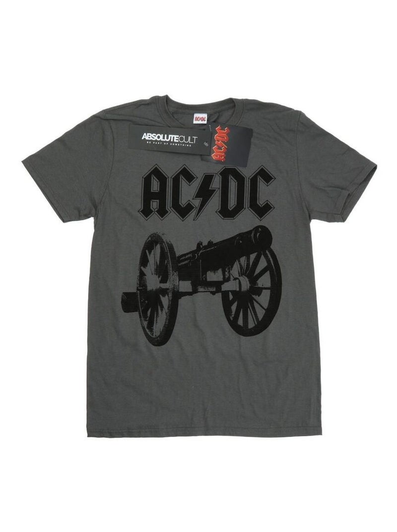 AC/DC - T-shirt FOR THOSE ABOUT TO ROCK Gris Noir - Kiabi