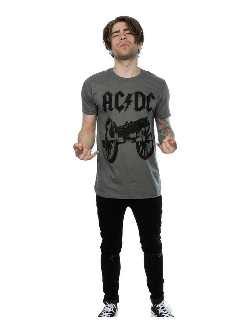AC/DC - T-shirt FOR THOSE ABOUT TO ROCK Gris Noir - Kiabi