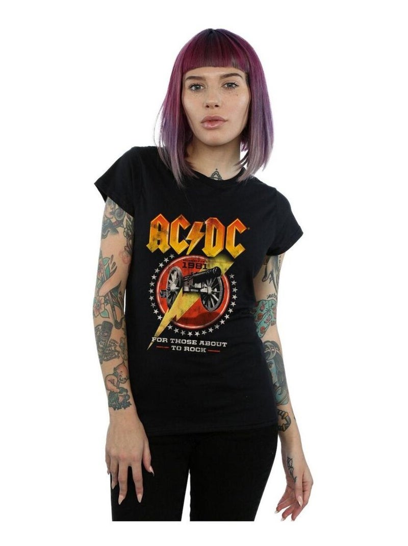 AC/DC - T-shirt FOR THOSE ABOUT TO ROCK Noir - Kiabi