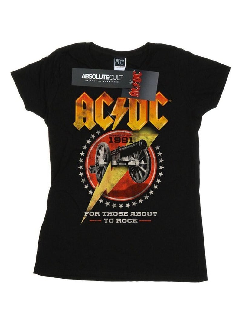 AC/DC - T-shirt FOR THOSE ABOUT TO ROCK Noir - Kiabi