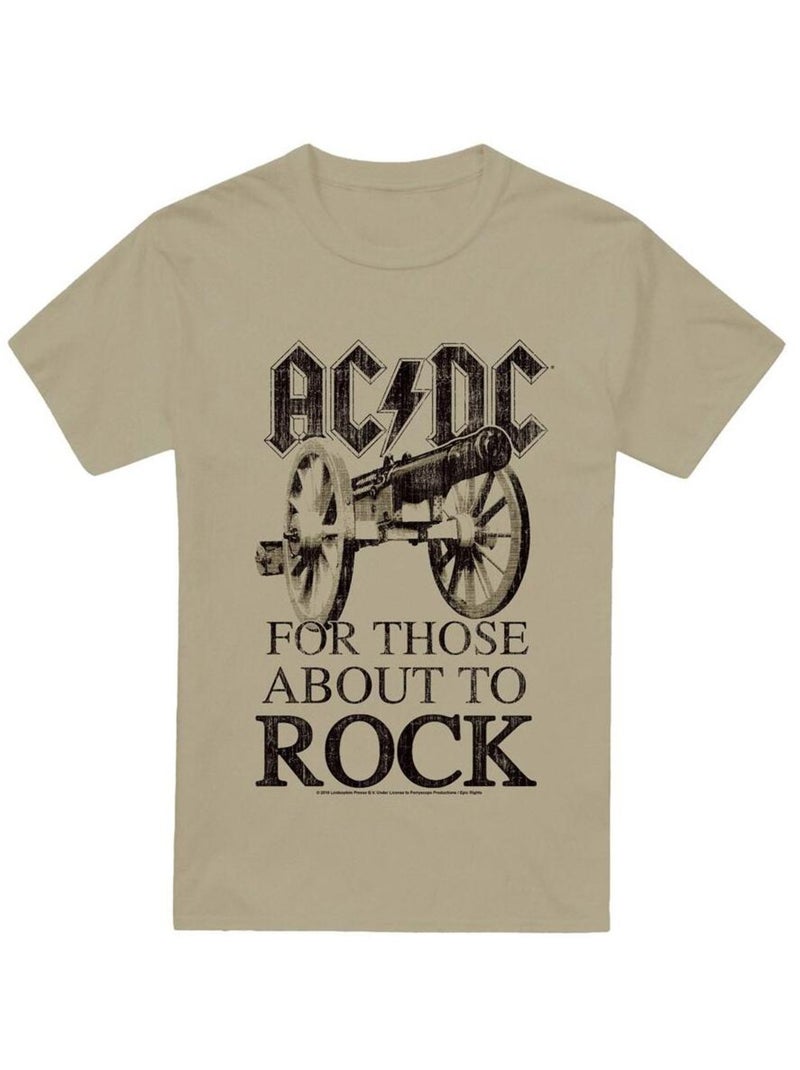 AC/DC - T-shirt FOR THOSE ABOUT TO ROCK Vert clair - Kiabi