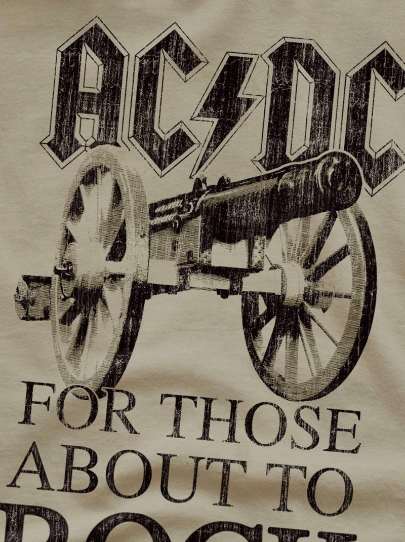 AC/DC - T-shirt FOR THOSE ABOUT TO ROCK Vert clair - Kiabi