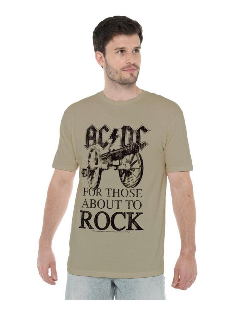 AC/DC - T-shirt FOR THOSE ABOUT TO ROCK Vert clair - Kiabi