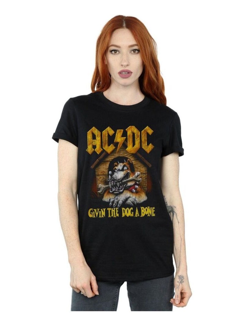 AC/DC - T-shirt GIVE THE DOG A BONE Noir - Kiabi
