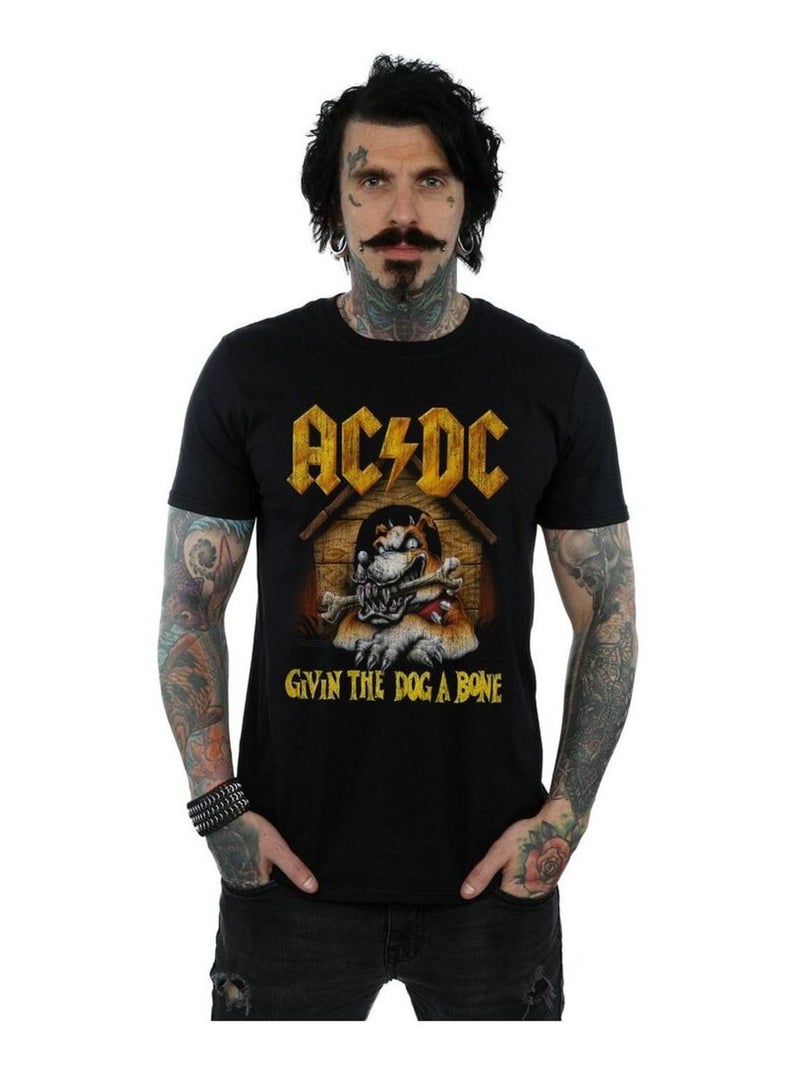 AC/DC - T-shirt GIVE THE DOG A BONE Noir - Kiabi