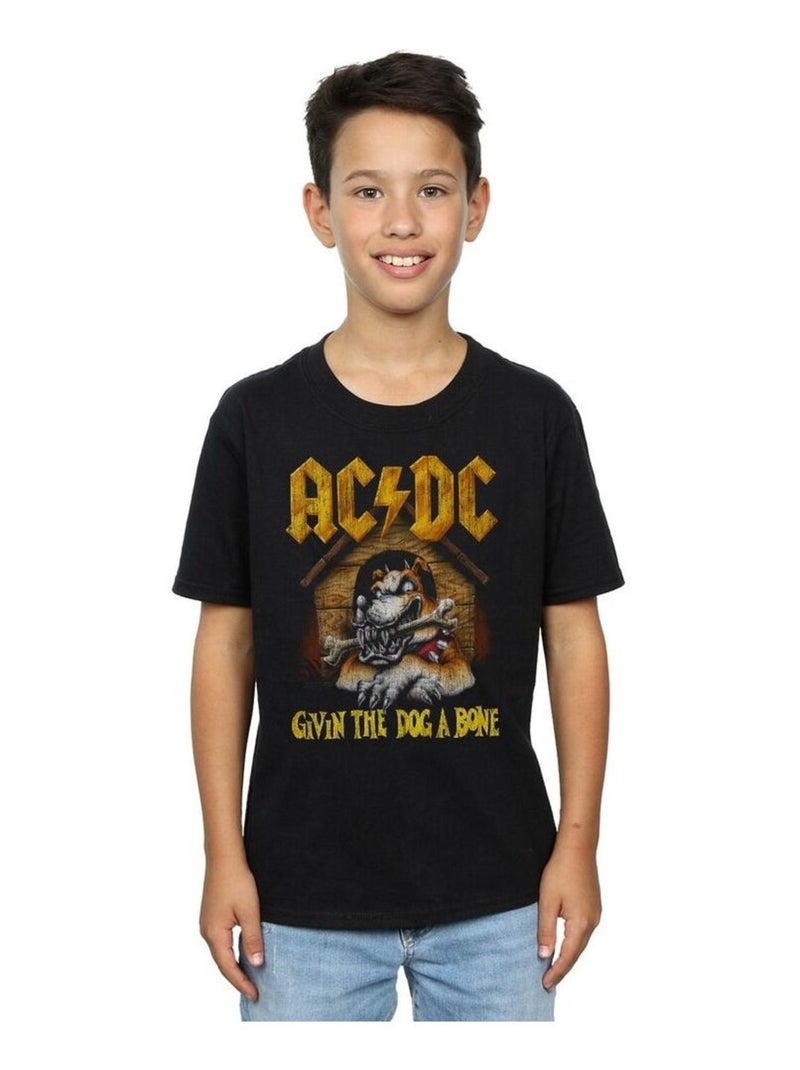 AC/DC - T-shirt GIVE THE DOG A BONE Noir - Kiabi