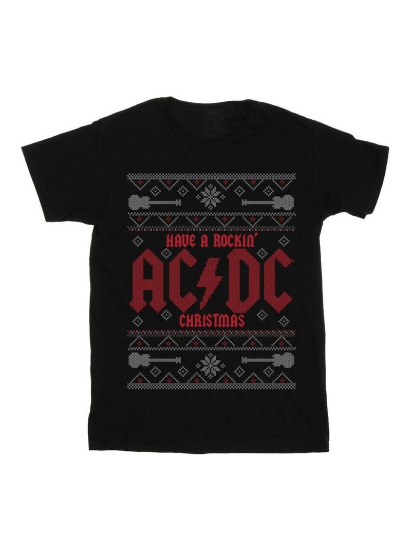 AC/DC - T-shirt HAVE A ROCKIN CHRISTMAS Noir - Kiabi