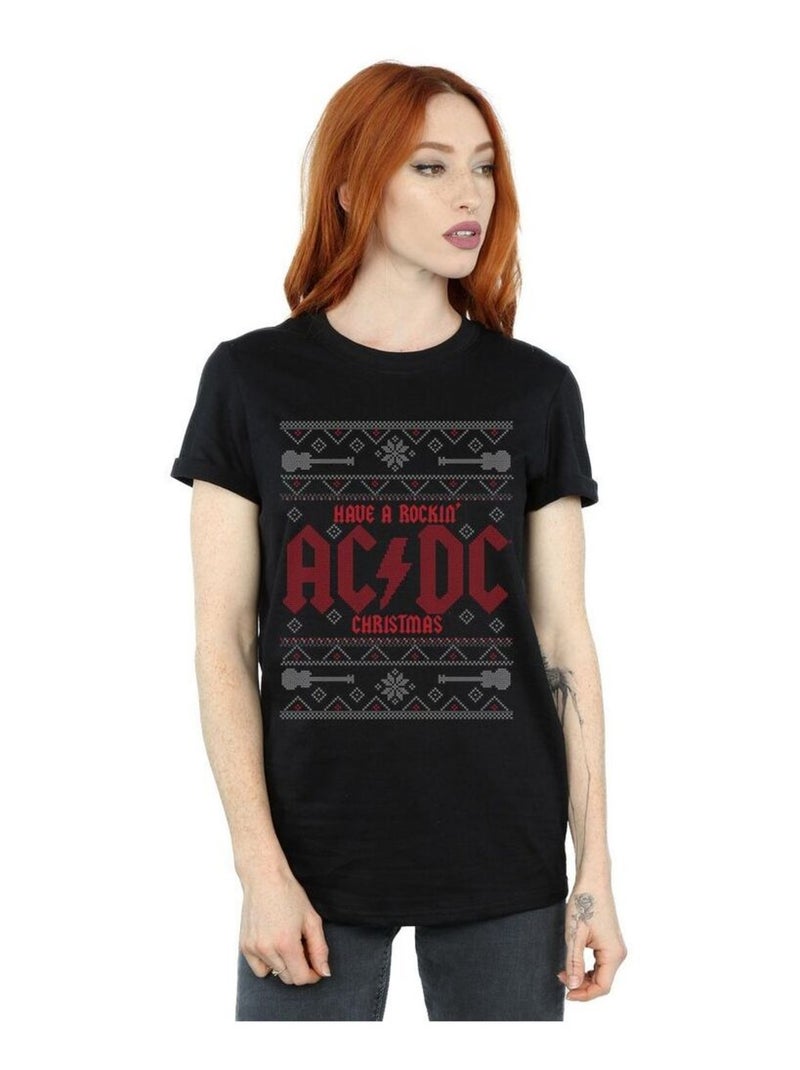 AC/DC - T-shirt HAVE A ROCKIN CHRISTMAS Noir - Kiabi