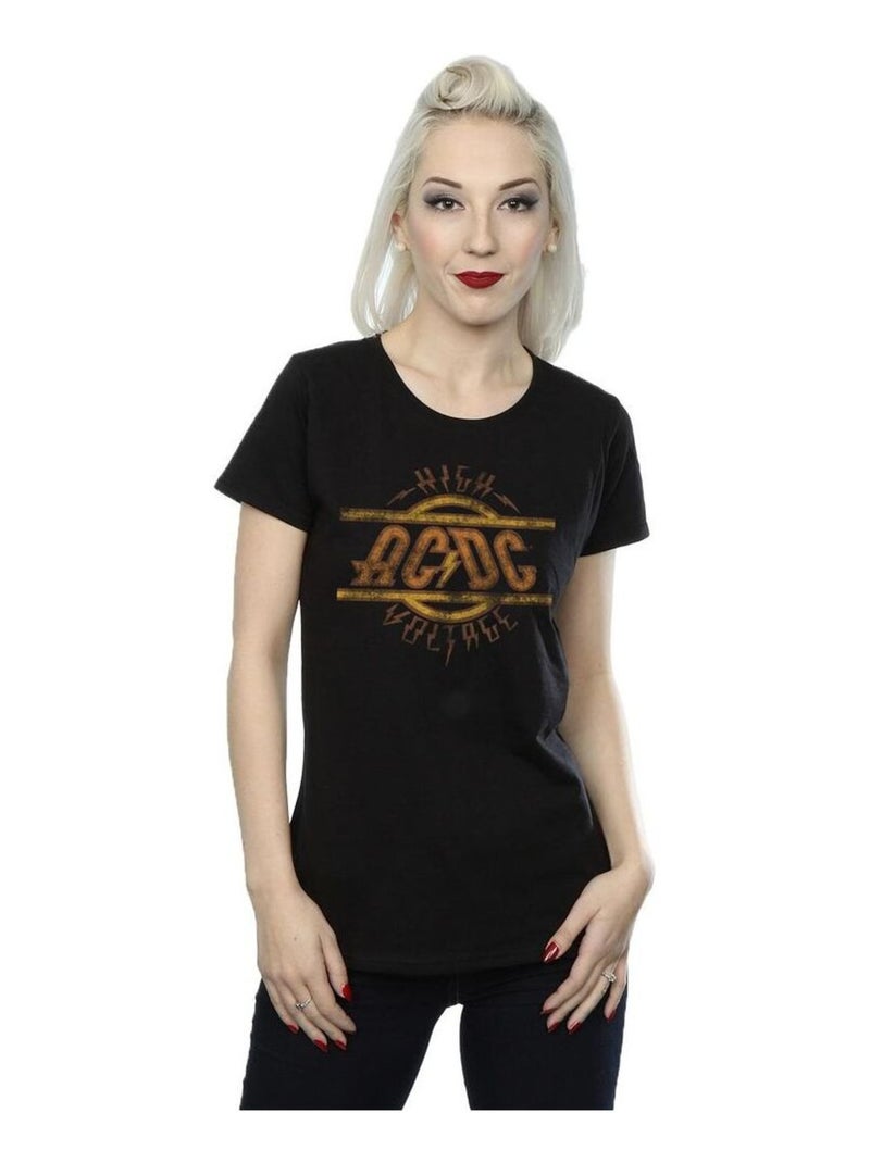 AC/DC - T-shirt HIGH VOLTAGE Noir - Kiabi