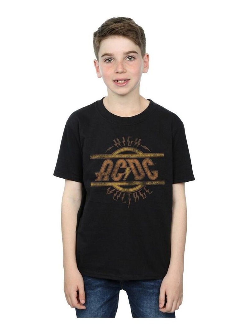 AC/DC - T-shirt HIGH VOLTAGE Noir - Kiabi