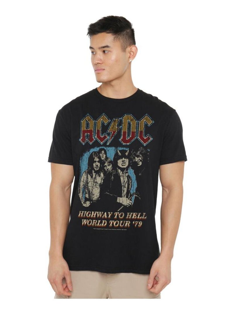 AC/DC - T-shirt HIGHWAY WORLD TOUR Noir - Kiabi
