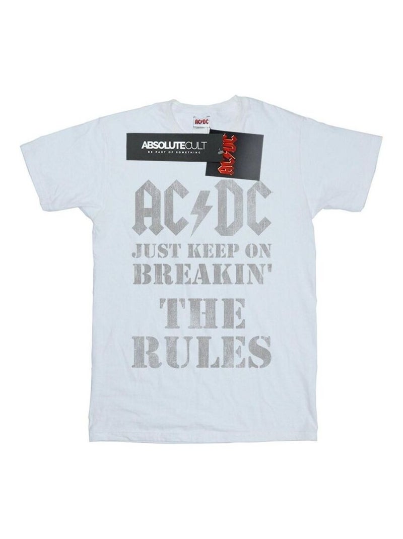 AC/DC - T-shirt JUST KEEP ON BREAKING THE RULES Blanc - Kiabi