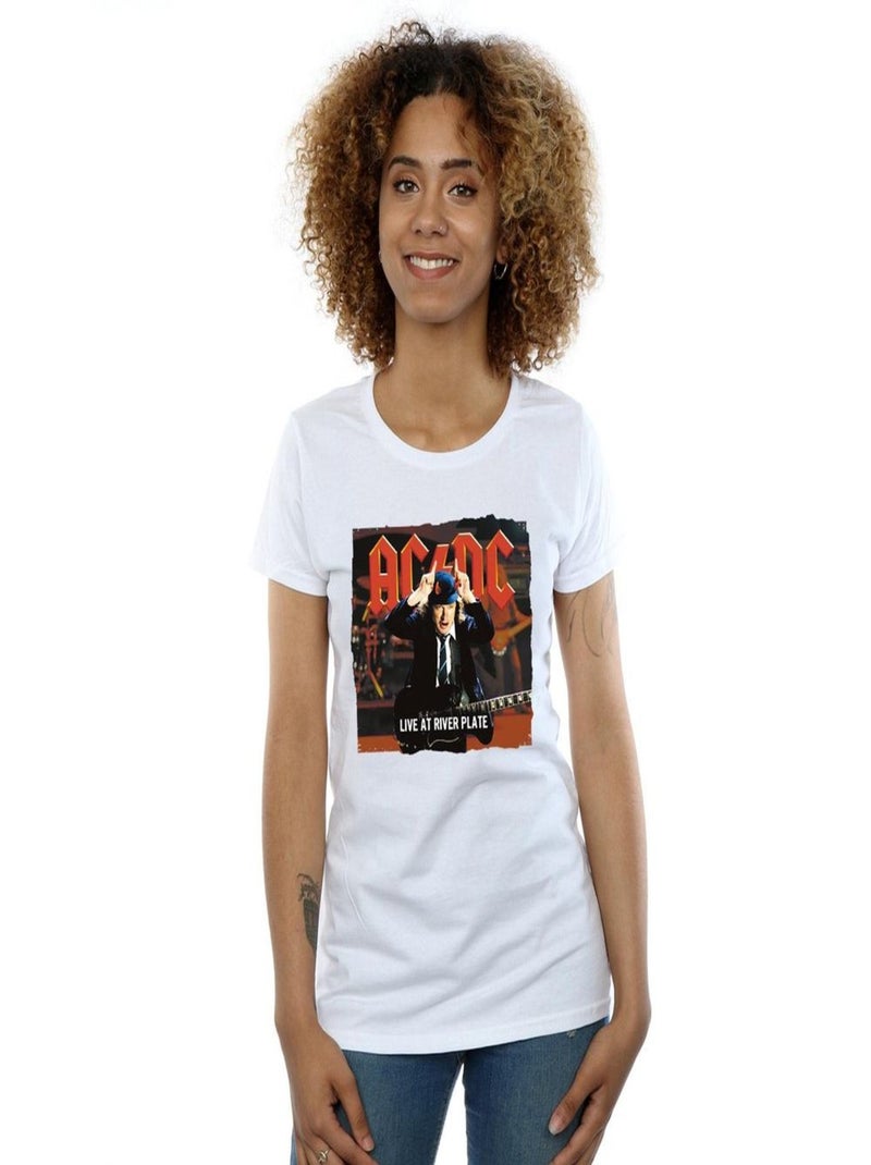 AC/DC - T-shirt LIVE AT RIVER PLATE COLUMBIA RECORDS Blanc - Kiabi