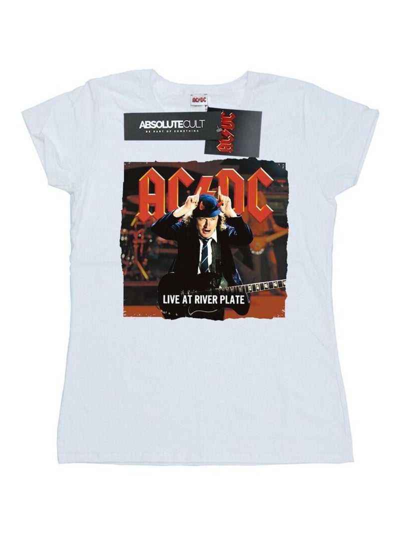 AC/DC - T-shirt LIVE AT RIVER PLATE COLUMBIA RECORDS Blanc - Kiabi