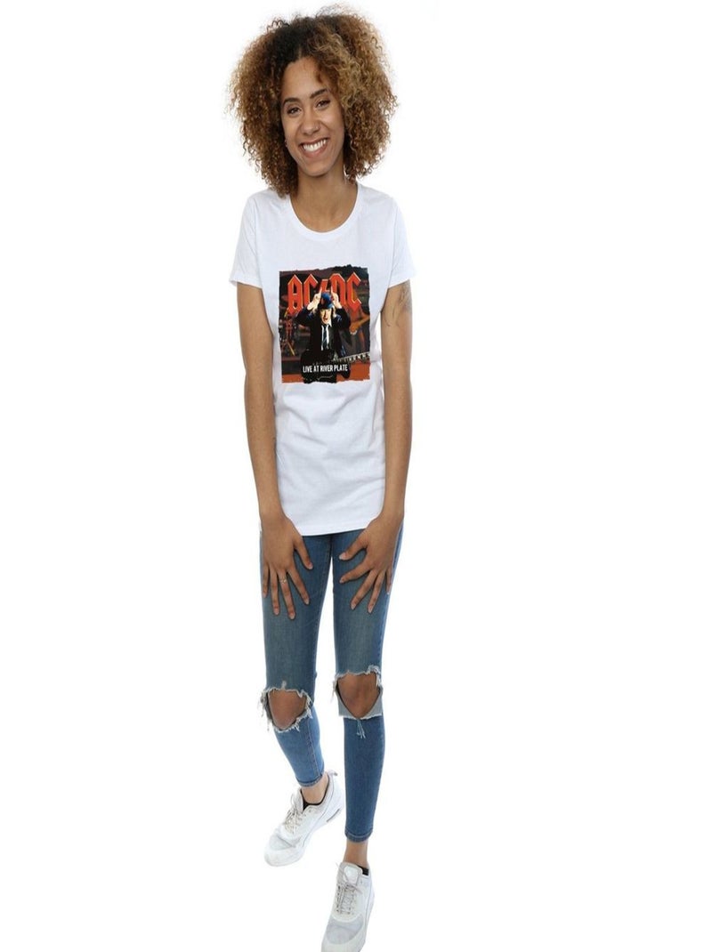 AC/DC - T-shirt LIVE AT RIVER PLATE COLUMBIA RECORDS Blanc - Kiabi