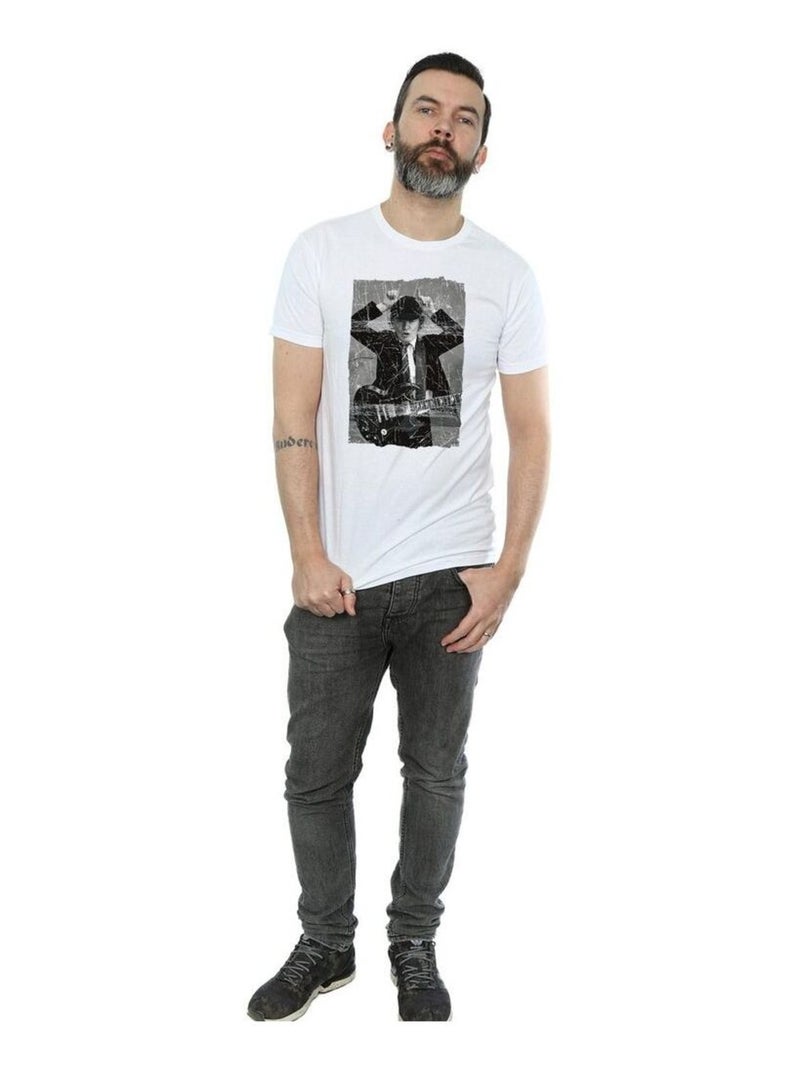 AC/DC - T-shirt motif Angus Young motif/style Photo Blanc - Kiabi
