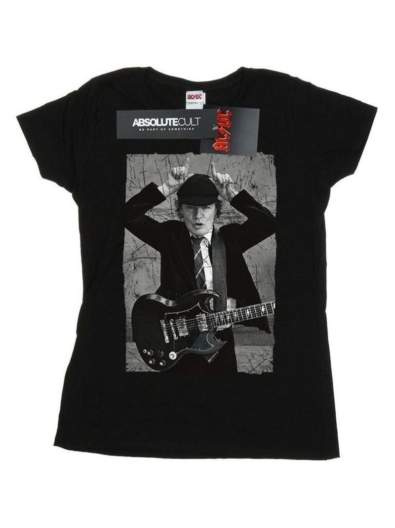AC/DC - T-shirt motif Angus Young motif/style Photo Noir - Kiabi