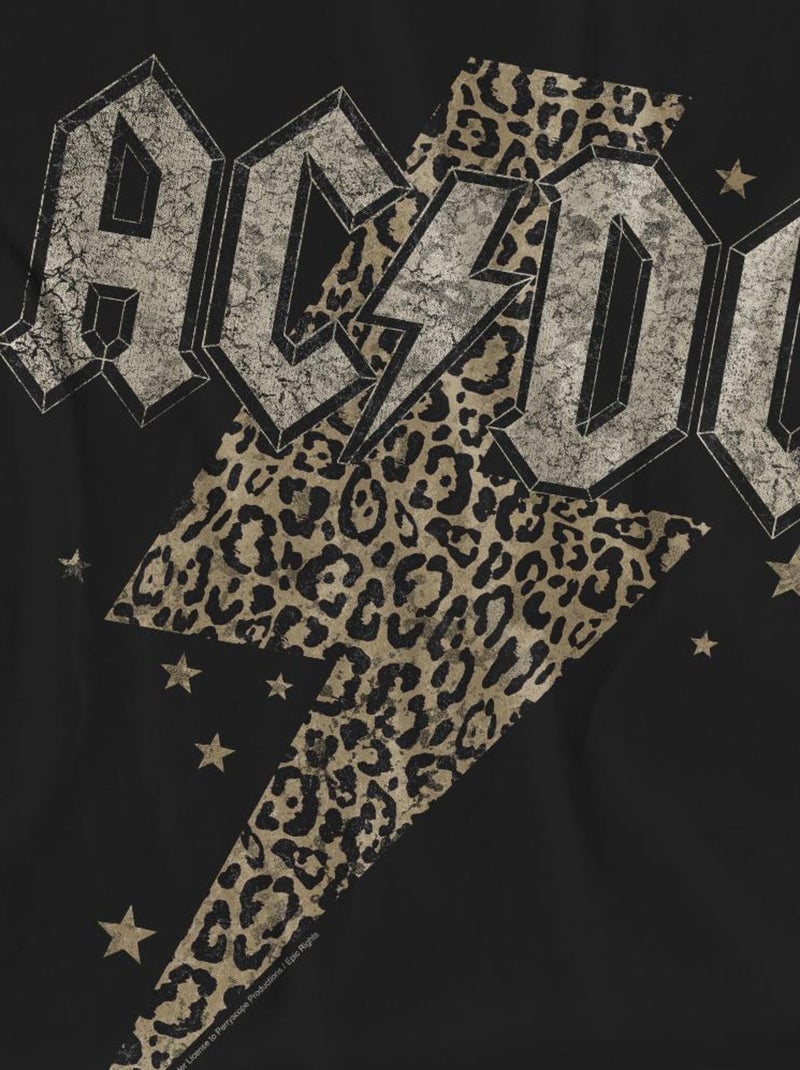 AC/DC - T-shirt motif éclair à imprimé léopard Noir - Kiabi