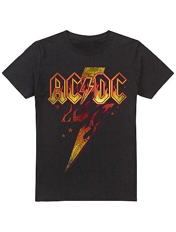 AC/DC - T-shirt motif éclair enflammé
