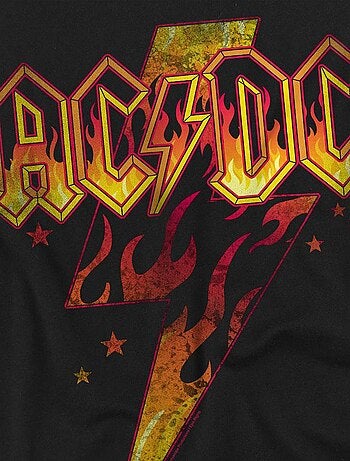 AC/DC - T-shirt motif éclair enflammé