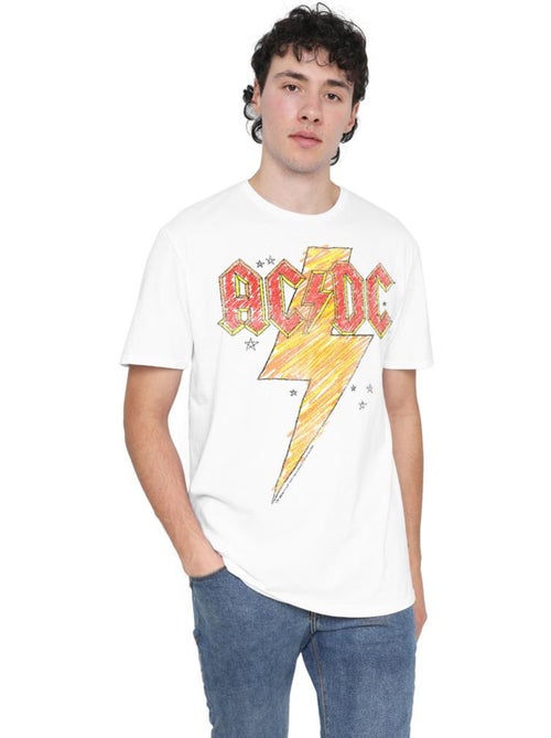 AC/DC - T-shirt motif éclair esquissé - Kiabi