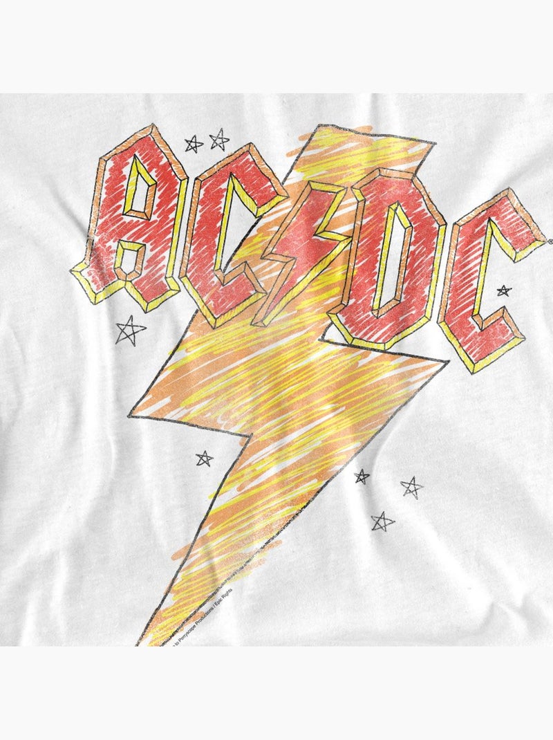 AC/DC - T-shirt motif éclair esquissé Blanc - Kiabi