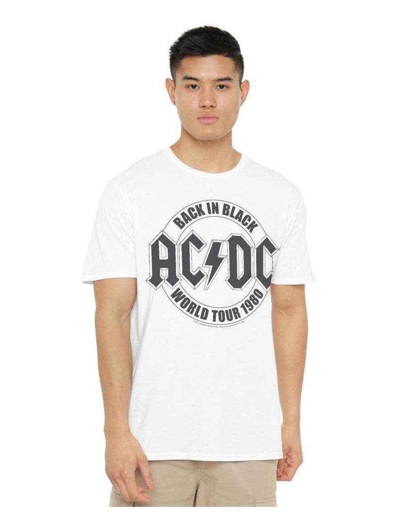 AC/DC - T-shirt motif emblème TOUR Blanc - Kiabi
