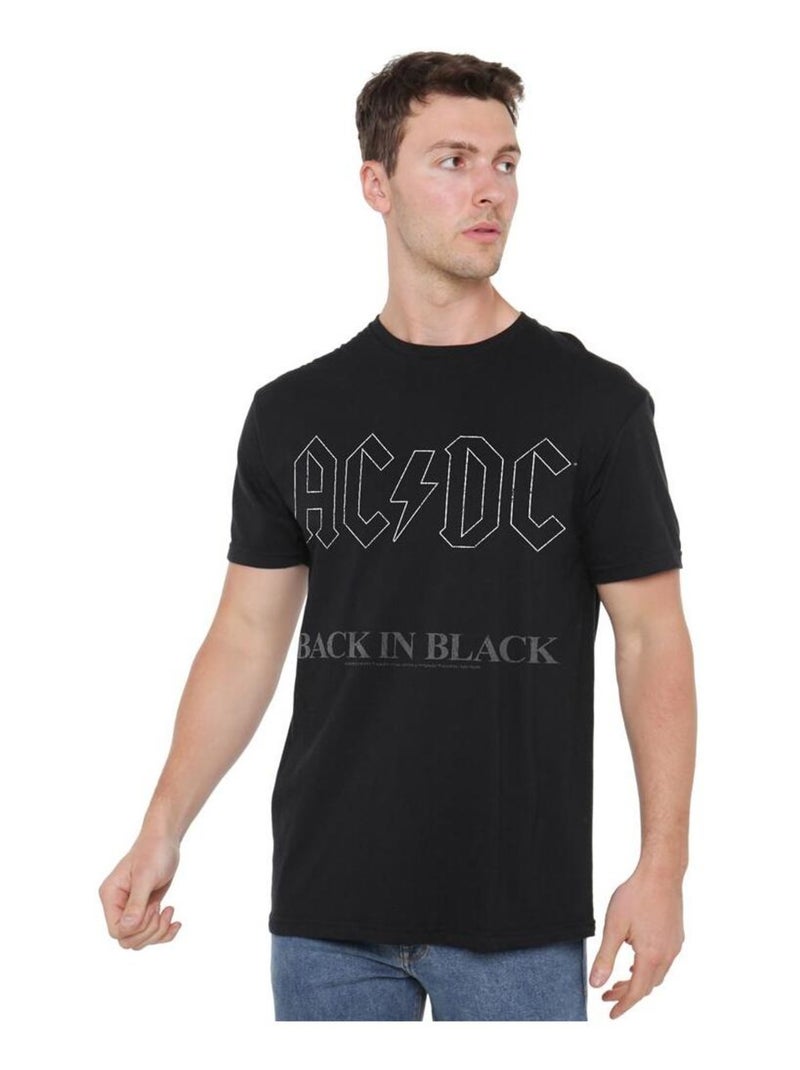 AC/DC - T-shirt motif logo BACK IN BLACK Noir - Kiabi