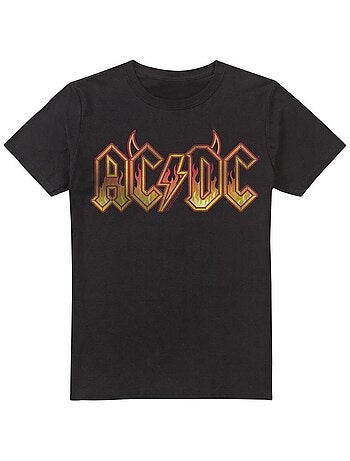 AC/DC - T-shirt motif logo enflammé