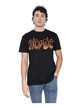 AC/DC - T-shirt motif logo enflammé